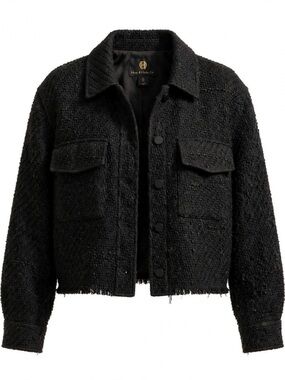 House of Harlow 1960 Black Tweed Button-Front Jacket